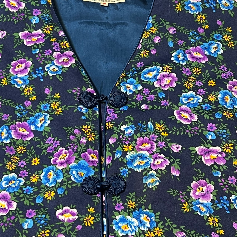 Green Pine women’s size medium floral vest vintage - Picture 5 of 9